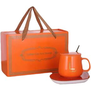 Orang Smart Beverage Coffee Tea/Mug Warmer (Ceramic) with Cup Warmer Set with Gravity Sensing Auto Shut Off Heating Plate for Home Office Hostel Kitchen Conference Room - Milk Tea Christmas/New Year