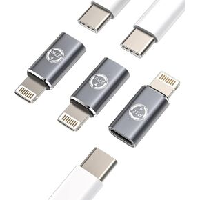 27W USB C Female to Lightning Male Fast Charger Adapter(3Pack)Type-c Port Charge Cord Connector Charging Data Sync Cable Converter for Iphone 14 13 12 11 Pro Max Mini Xs Se 7 8 X Xr Plus Ipad Air
