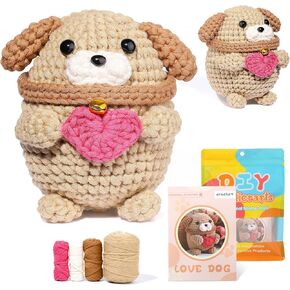 ligkeevan, Crochet Kit for Beginners, Crochet Animal Set for Adults and Children - Learn to Crochet Dogs with Step-by-Step Video tutorials and Instructions