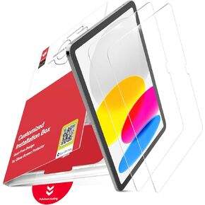 bersem 2 Pack Screen Protector for iPad 10th/11th Generation A16 (10.9/11 Inch, 2022/2025), 9H Hardness Tempered Glass with Customized Installation Tray, HD Clear, No Bubbles, Dust Free PullBox