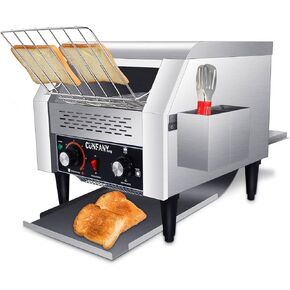 Conveyor Toaster,Commercial Stainless Steel Heavy Duty Restaurant Toaster,300 Slices for Bread Bun Bagel Baked Food,1.9KW