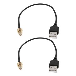 2PCS SMA Female to USB Coaxial Cable Connector RG174 Connector Adapter Length 20cm for Electronic Equipment Debugging Signal Transmission Wireless Equipment