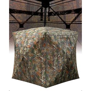 Hunting Blinds- Portable 2-3 Person 270 Degree See Through Hunting Blind with Carrying Bag, Outdoor Turkey Gear, Ground Hunting Tent for Deer & Turkey Hunting