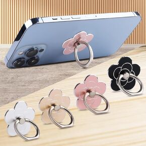 4pc-Cell Phone Ring Stand,Cell Phone Ring Holder Flower,360 Rotate and 180°Angle Adjustable Metal Finger Ring Socket Grip Kickstand for Smartphones