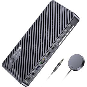 AV Accing Docking Station KVM Switch 2 شاشات 2 أجهزة الكمبيوتر المحمولة ، 4K KVM Switch Dual Monitor ، 100W PD لكل جهاز كمبيوتر ، 1G Ethernet ، محاكاة EDID ، مثالية لمكتب المنزل والألعاب
