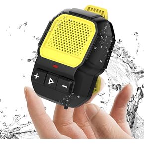 2025 Wearable Bluetooth Speaker, IP56 Waterproof Clip On Wireless Portable Speaker with 14H Playtime and Built-in Mic for Hands-Free Music/Calls, HD Audio for Outdoor/Gym/Work, Yellow