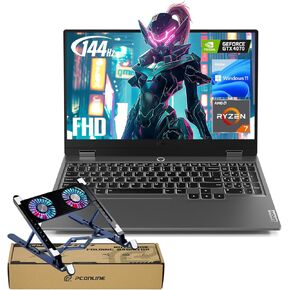 Lenovo LOQ 15 AI Gaming Laptop with Copilot, 15.6" FHD 144Hz, AMD Ryzen 7 7435HS, NVIDIA GeForce RTX 4070, 32GB DDR5 RAM, 1TB SSD, Backlit KB, Bundle with PCO Notebook Folding Radiator, Laptop Cooler