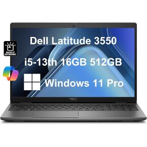 Dell Latitude 3550 Business Laptop (15.6" FHD Anti-Glare, Intel 10-Core i5-1335U (Beat i7-1355U), 16GB DDR5 RAM, 512GB SSD) Backlit Keyboard, Ethernet, FHD Webcam, Win 11 Pro w/AI Copilot, Grey