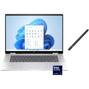 HP Envy 2-in-1 16" 2K Touch-Screen Laptop | Intel Core Ultra 7 155U |Intel Graphics | 5MP IR Camera | Backlit | Silver | 16GB RAM DDR5 | 1024GB SSD | Windows 11 Home | Bundle with Stylus Pen