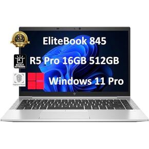 HP EliteBook 845 Business Laptop (14" FHD, AMD Ryzen 5 PRO 5650U, 16GB RAM, 512GB SSD, > Intel i5-1145G7) 3-Yr Warranty, Long Battery Life, Backlit, Fingerprint, Wi-Fi 6E, Webcam, Win 11 Pro, Silver