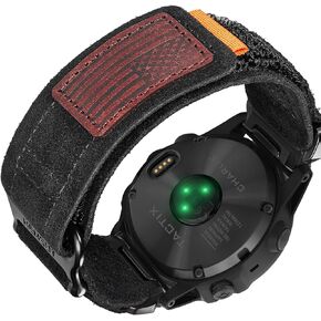 Soft Suede Leather Watch Band, 22mm Military Strap Compatible with Garmin Fenix 8 47mm /7/7 Pro/6/6 Pro/5/5 Plus/E 47mm, MARQ Athlete/Golfer/Driver/Captain/Adventurer/Commander, Instinct 2/Crossover/Tacical/Esports/Tide, D2 Delta S/Descent G1, Approach S6