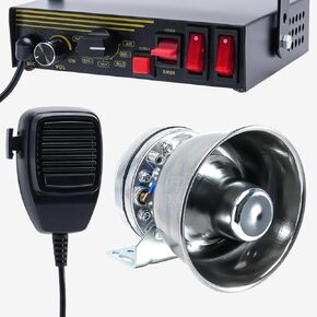 200W 12V 9 TONER EMARREY POLY SIREN SYSTER ، SILRER Steel Speaker Horn ، Microphone محمولة ، لسيارات الطوارئ شاحنة الإطفاء الإسعاف