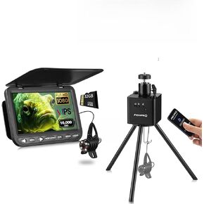 m7 DVR + Positioner for Underwater Fishing Camera - [Full-Aluminum] Tripod for Ice Fishing Camera Underwater, 2-Way 360° Rotating, Remote & Manual Control, with 1/4" Tilt Mount