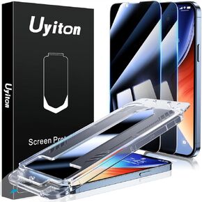 Uyiton for iPhone 15 Pro Max Privacy Screen Protector UnBreak-Glass, 28°Anti-Spy [Easy Fit] [Zero Bubble] Shatterproof Full Coverage Scratch Resistance 9H Private Tempered Glass Screen Cover, 2 Pack