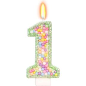 5th Birthday Candle for Cake, Colorful Macaron Numeral Candles for Boys/Girls, Birthday Party Cake Decorations, Golden Cake Topper for Birthday Party Supplies (Number 5) in Saudi Arabia