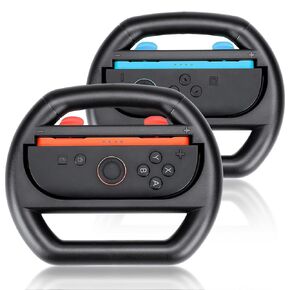 Steering Wheels for Nintendo Switch 2 - Accessories for Mario Kart World | Ergonomic Steering Controller with Anti-Slip Grip & Quick-Release Mount | Portable Design for Family Multiplayer Game