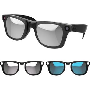 RCstyle 2Pcs Polarized Clip Compatible With Ray-Ban Meta Wayfarer RW4008 Size L 53-22 Smart Glasses Color Changing Clip Set for Man and Woman (Gray, Blue)