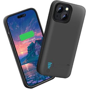 Sitong Battery Case for iPhone 15, 5000mAh Rechargeable Extended Battery Charging/Charger Case, Add 100% Extra Juice (6.1 inch) Black