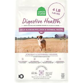 Open Farm, Digestive Health Dog Food, Veterinarian Formulated Easily Digestible Formula with Probiotics for Dogs, Wild-Alaskan Pollock & Oatmeal Recipe, 22lb Bag