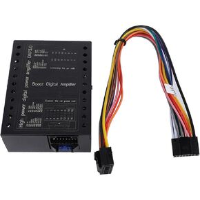 Car Amplifier, Stable Sound Output, A/B Class Technology, 4 Channels 60W, 2/4 Ohm, Fine Tuning Bass Treble Volume Adjust, for Car Sound Systems Matte Black Metal