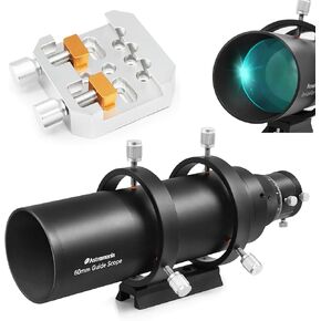 Astromania Premium Dovetail Clamp - Bundle with - 60mm Compact Deluxe Finder & Guidescope Kit