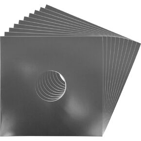 (10 Pack) 12 inch LP Gray Record Jacket Covers - with Hole to View Center Label - Protect Your Vinyl #12JWGYHH