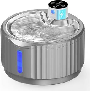 Wireless Cat Water Fountain, 94 oz/2.8 L Battery Operated Pet Water Fountain for Cats Inside, Automatic Dog Water Fountain with Stainless Steel Tray, Motion Sensor, Quiet Pump (Blue) in Kuwait