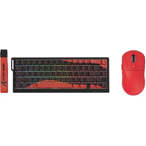 ATTACK SHARK X68PRO HE Mechanical Wireless Gaming Keyboard and X3 Mouse Combo,Magnetic Switch,8K Polling Rate,Hall Effect,Rapid Trigger,PAW3395 Optical Sensor,26K DPI,Lightweight-Red