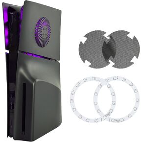 DOBEWINGDELOU Cover Plates for PS5 Slim Disc Edition and RGB LED Light for PS5 Slim