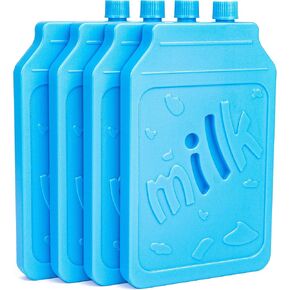 Ice Pack for Lunch Box and Cooler, BPA Free, Reusable and Long Lasting, Slim and Lightweight Design, Set of 4, （Blue） (Polar Bear Style)