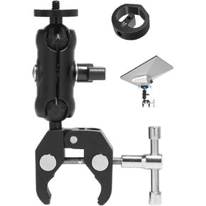Starlink Mini Mount Kit,A Aluminum Alloy Mount Tripod Adapter and a Double Ball Head Magic Arm Adapter,Clamp Bracket for Pickup Truck with Bracket,Cruise Ship,Roof Racks,Camping Travel ,etc