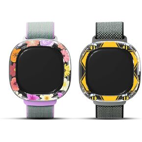 2-Pack for Fitbit Google Ace LTE Kids Smartwatch Edge Protector Case, Cute Funny Google Ace LTE Skin, Drop-Proof Hard Cover for Google Ace LTE Kids Smartwatch Accessories (Rainbow+Donut)