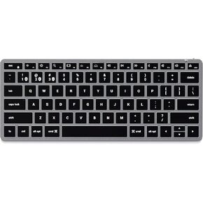 Satechi Slim X1 Bluetooth Backlit Keyboard – Illuminated Keys & Multi-Device Sync – for M2/ M1 MacBook Pro/Air, M2/ M1 iPad Pro/Air, M2 Mac Mini, iMac M1 (Space Gray)