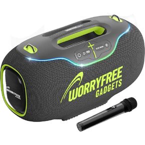 350W Wireless Bluetooth Speaker, 30000mAh Battery, RGB Lights, Mic with EQ & Volume Control, 10M Range Removable Battery, Hopestar Series (Black)