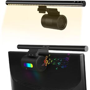 Computer Speakers for Desktop PC, Monitor Light Bar with External Speaker, USB Power, Bluetooth or 3.5mm Importation, 2 in 1