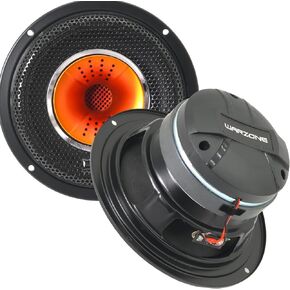 Warzone WZ65Pi 6.5-Inch Mid-Range + Driver Speaker, 1000W Max, 4 Ohms, 25oz Flux Ferrite Magnet, Aluminum Dome Tweeter for Car Audio Systems (2 Speakers)