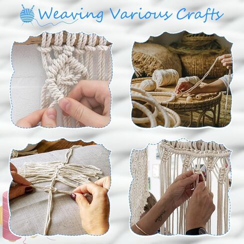 220Yards x 3mm Macrame Cord Cotton Cord, Natural Cotton 4-ply 3 Colored Macrame String, Beige White and Grey Black Cotton Rope for Crafts Macrame Rope for DIY Plant Hangers Wall Hanging Decor in Saudi Arabia