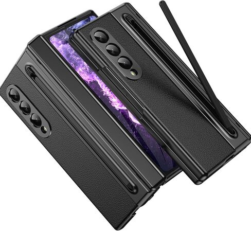 بالنسبة إلى Samsung Galaxy Z Fold 4 Case مع [S Pen] [مع حامي الشاشة ووقاية مفصلية] حالة جلدية ، حالة هاتف واقية لـ Samsung Galaxy Z Fold 4g 5g Phone Case with S Pen Black in Kuwait