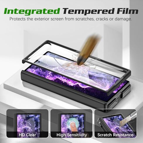 بالنسبة إلى Samsung Galaxy Z Fold 4 Case مع [S Pen] [مع حامي الشاشة ووقاية مفصلية] حالة جلدية ، حالة هاتف واقية لـ Samsung Galaxy Z Fold 4g 5g Phone Case with S Pen Black in Kuwait