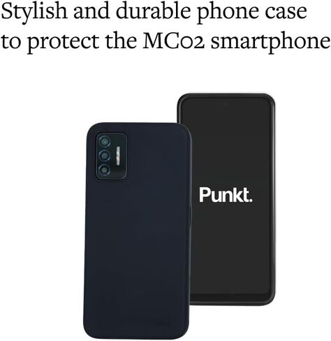 Punkt. MC02 Phone Case & Screen Protector – Durable Silicone Cover with Reinforced Edges – Shockproof & Scratch-Resistant Tempered Glass - Black in Saudi Arabia