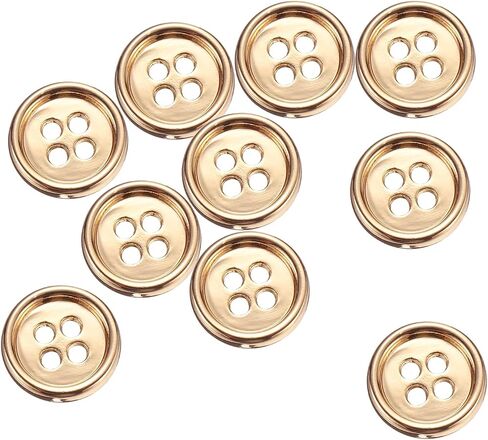 HARFINGTON 10pcs Metal Sewing Button, 25mm 4-Hole Round Suit Shirts Coats Clothes Sewing Buttons for Decoration Craft, Gunmetal in Saudi Arabia