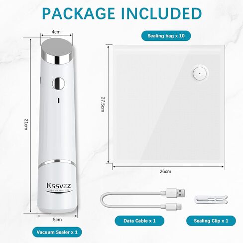Handheld Vacuum Sealer for Food - Compact Food Vacuum Sealer Machine for Travel, Portable Sealing Machine with 10 Reusable Vac Seal Bags for Storage, Meal Prep or Sous Vide in Saudi Arabia