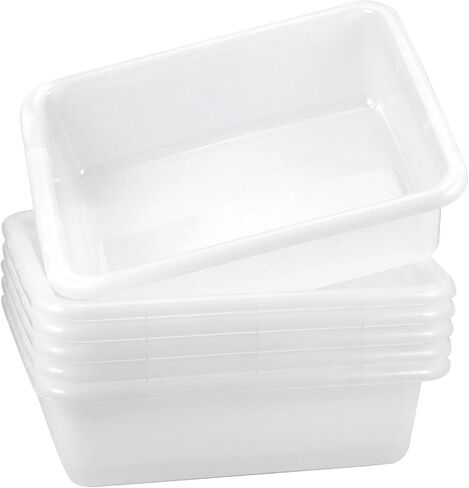 ZOENHOU 4 Pack 13 L Bus Tubs Plastic Bus Box, Gray Tubs Commercial Bus Box, Wash Basin Tote Box for Pantry Washing Dishes, 5 Inch Deep in Saudi Arabia
