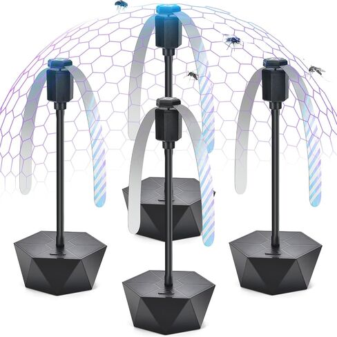 GUIDOT Fly Bug Fans for Food Tables, Fly Control Spinner Table Top Keep Flies Away from Patio Picnic Party Restaurant Kitchen Camping and BBQ in Kuwait