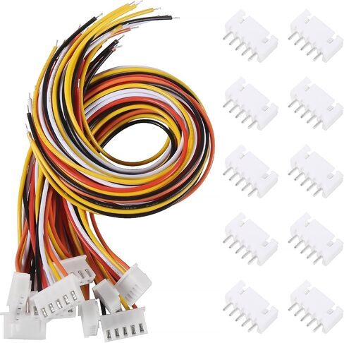 مجموعة موصلات Alinan 20 قطعة JST-XH2.54mm 3 دبابيس، تتضمن 10 قطع صغيرة 3 دبابيس 26AWG أنثى موصل قابس مع سلك كابل 200 مم و10 قطع موصل ذكر 3 دبابيس صغيرة in Kuwait