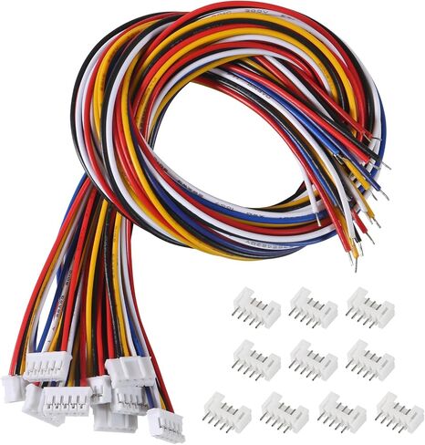 مجموعة موصلات Alinan 20 قطعة JST-XH2.54mm 3 دبابيس، تتضمن 10 قطع صغيرة 3 دبابيس 26AWG أنثى موصل قابس مع سلك كابل 200 مم و10 قطع موصل ذكر 3 دبابيس صغيرة in Kuwait