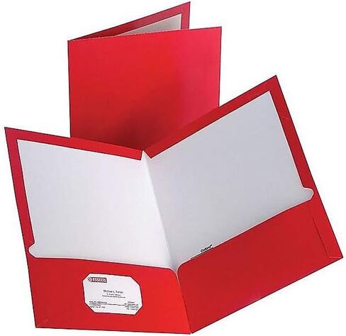 Staples 907578 2-Pocket Laminated Folders Dark Blue 10/Pack (13372-CC) in Saudi Arabia