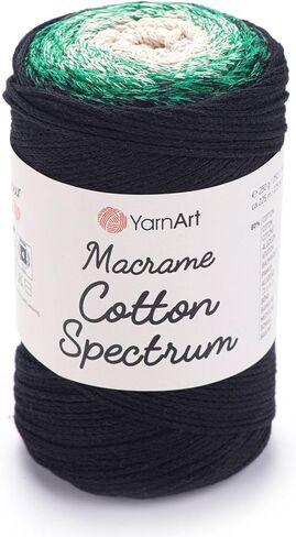 Yarn Art Macrame Cotton Spectrum Macrame Cord 8.80 Oz, 246.06 Yds 80% Cotton Macrame Rope Multicolor Macrame, Colorful Macrame Yarn Weight Worsted - Aran(4) (1316) in Saudi Arabia