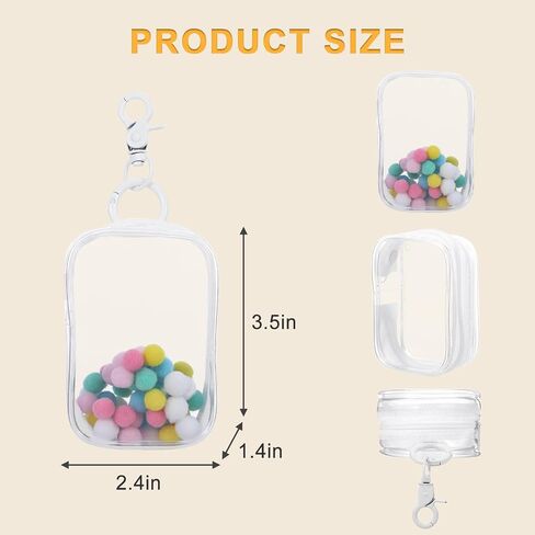 3 Pcs Clear Figure Display Bag with Keychain,Clear Keychain Pouch Blind Box Organizer,Hanging Small Doll Storage Bag,Collectibles Display Case for Mystery Boxes (White-Rectangular,Oval,Cabin) in Saudi Arabia