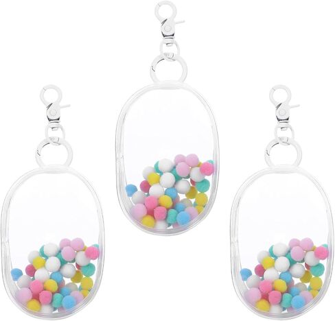 3 Pcs Clear Figure Display Bag with Keychain,Clear Keychain Pouch Blind Box Organizer,Hanging Small Doll Storage Bag,Collectibles Display Case for Mystery Boxes (White-Rectangular,Oval,Cabin) in Saudi Arabia